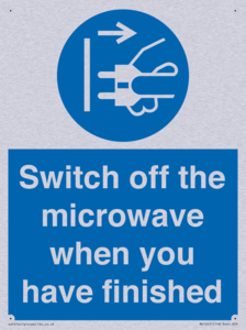 Switch off the microwave when you have finished